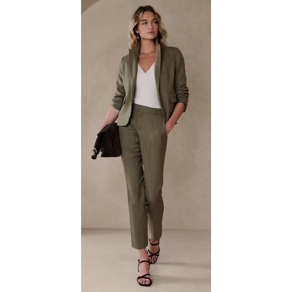 NWT Banana Republic Ryan Herringbone Green Pant